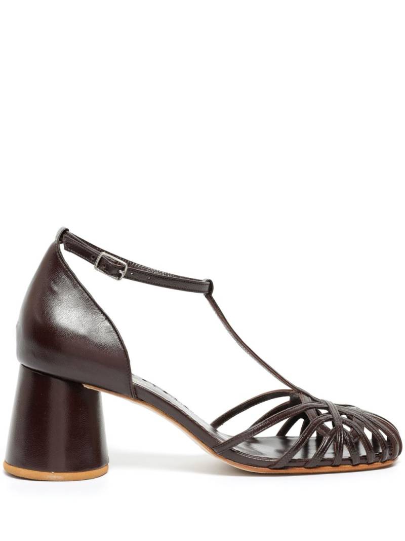 Sarah Chofakian Eugenie 65mm caged leather pumps - Brown von Sarah Chofakian