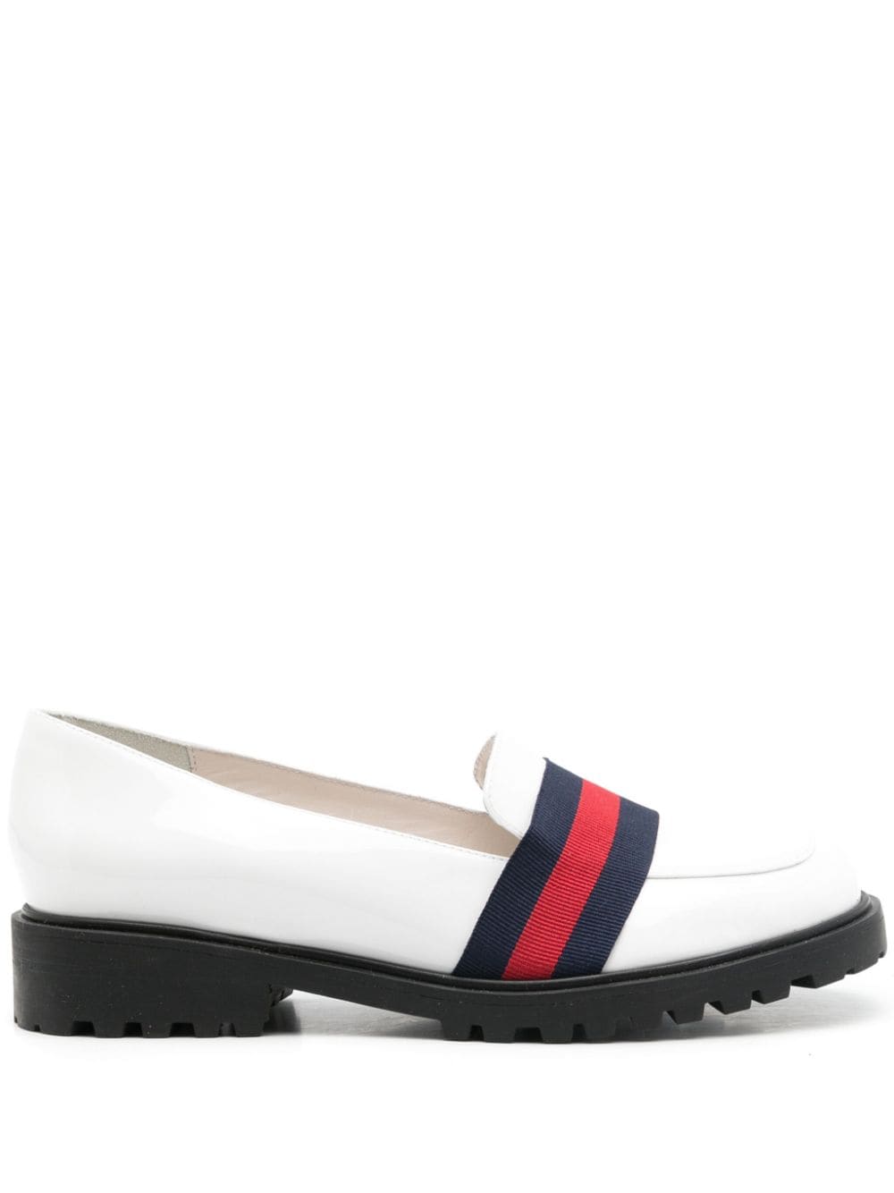 Sarah Chofakian Jockey strap-detail leather loafers - White von Sarah Chofakian