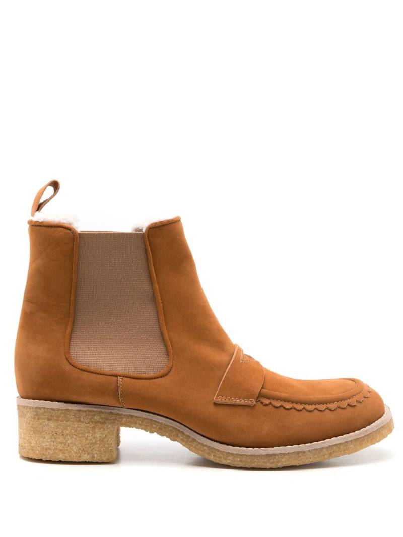 Sarah Chofakian Pullman leather ankle boots - Brown von Sarah Chofakian