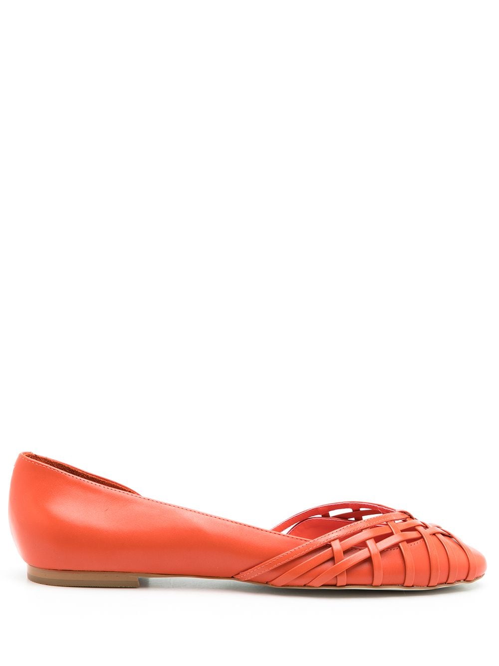 Sarah Chofakian Victoria leather ballerina shoes - Orange von Sarah Chofakian