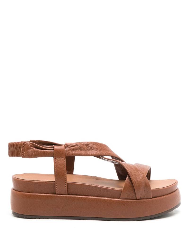 Sarah Chofakian Vionned leather platform sandals - Brown von Sarah Chofakian