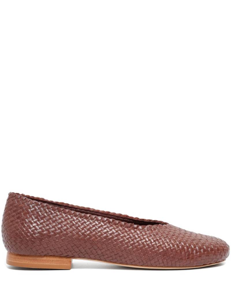 Sarah Chofakian William woven-design leather ballerina shoes - Brown von Sarah Chofakian