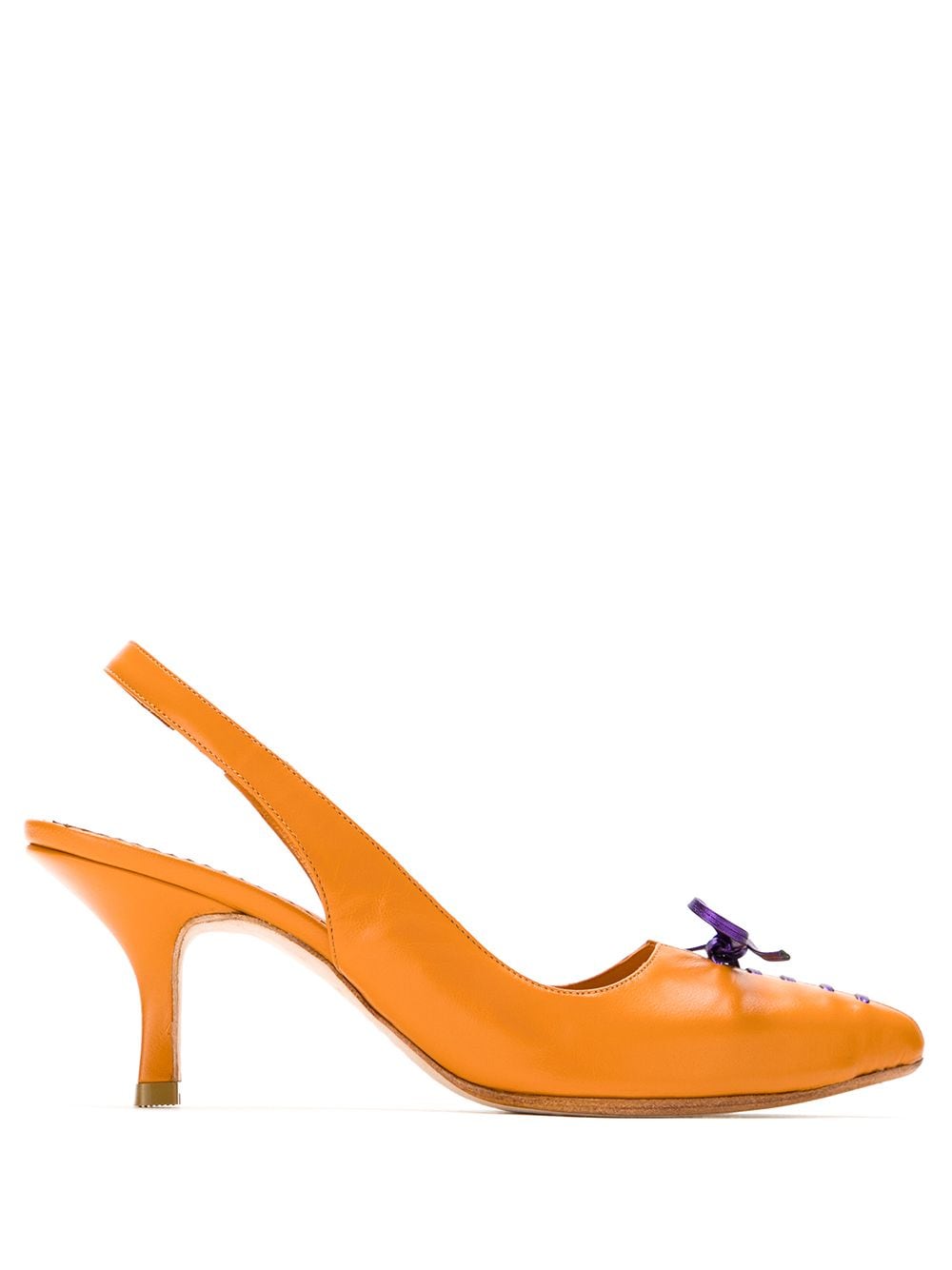 Sarah Chofakian bow slingback leather pumps - Orange von Sarah Chofakian