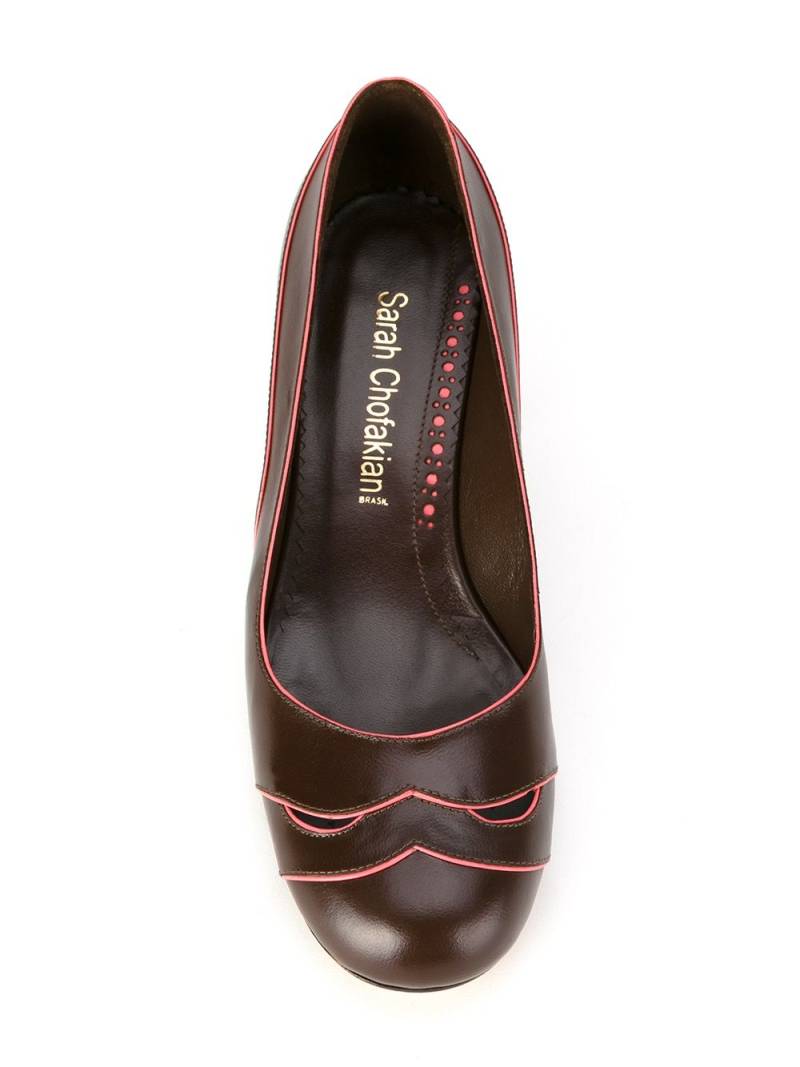 Sarah Chofakian contrast piped pumps - Brown von Sarah Chofakian