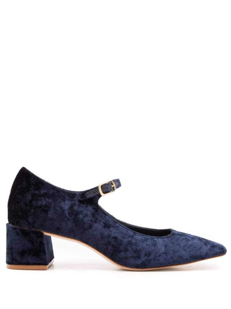 Sarah Chofakian velvet square-toe pumps - Blue von Sarah Chofakian