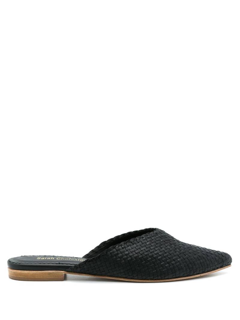 Sarah Chofakian woven pointed mules - Black von Sarah Chofakian