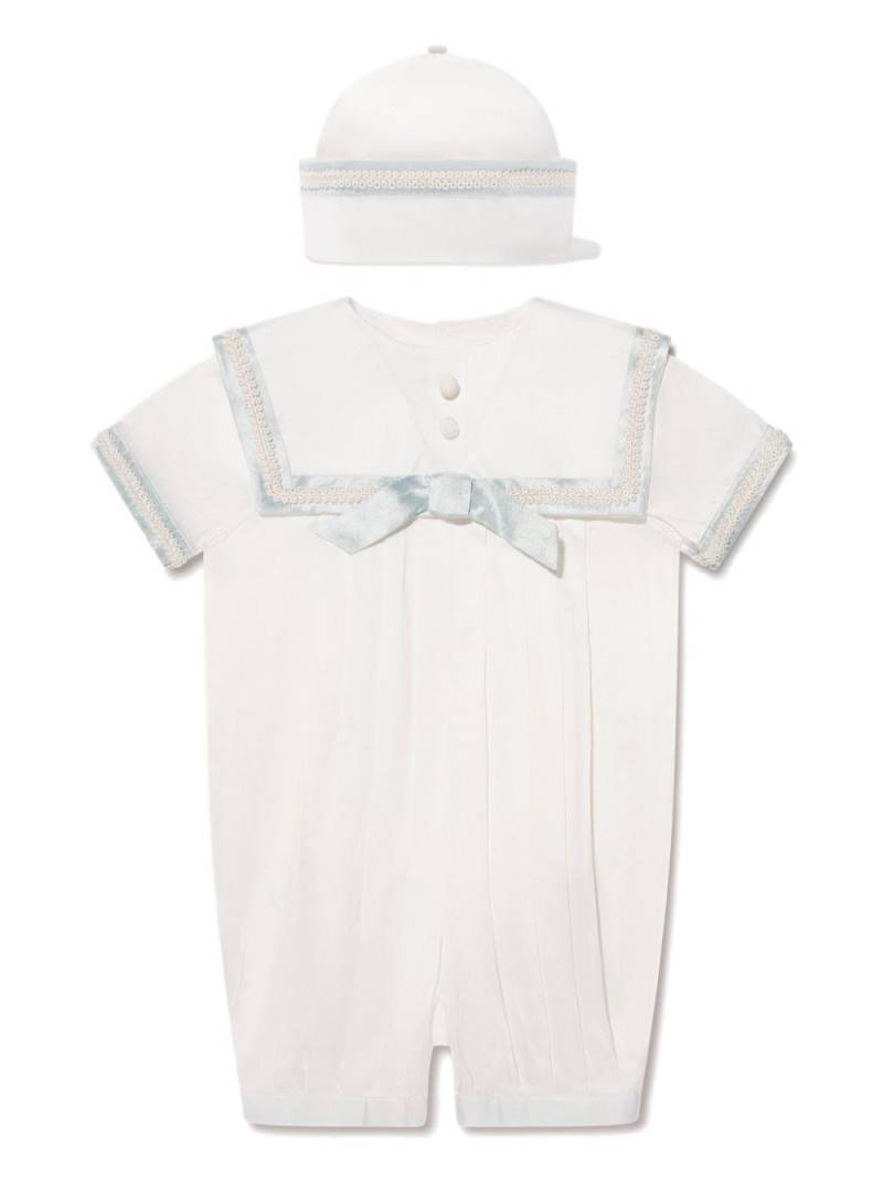 Sarah Louise bow-detail silk romper - Neutrals von Sarah Louise