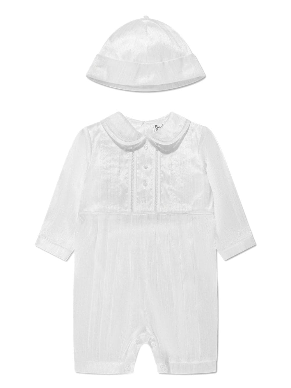 Sarah Louise embroidered-trim satin babygrow set - White von Sarah Louise