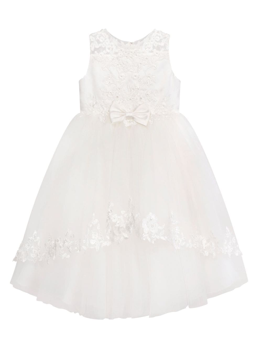 Sarah Louise floral-embroidered bow tulle dress - White von Sarah Louise