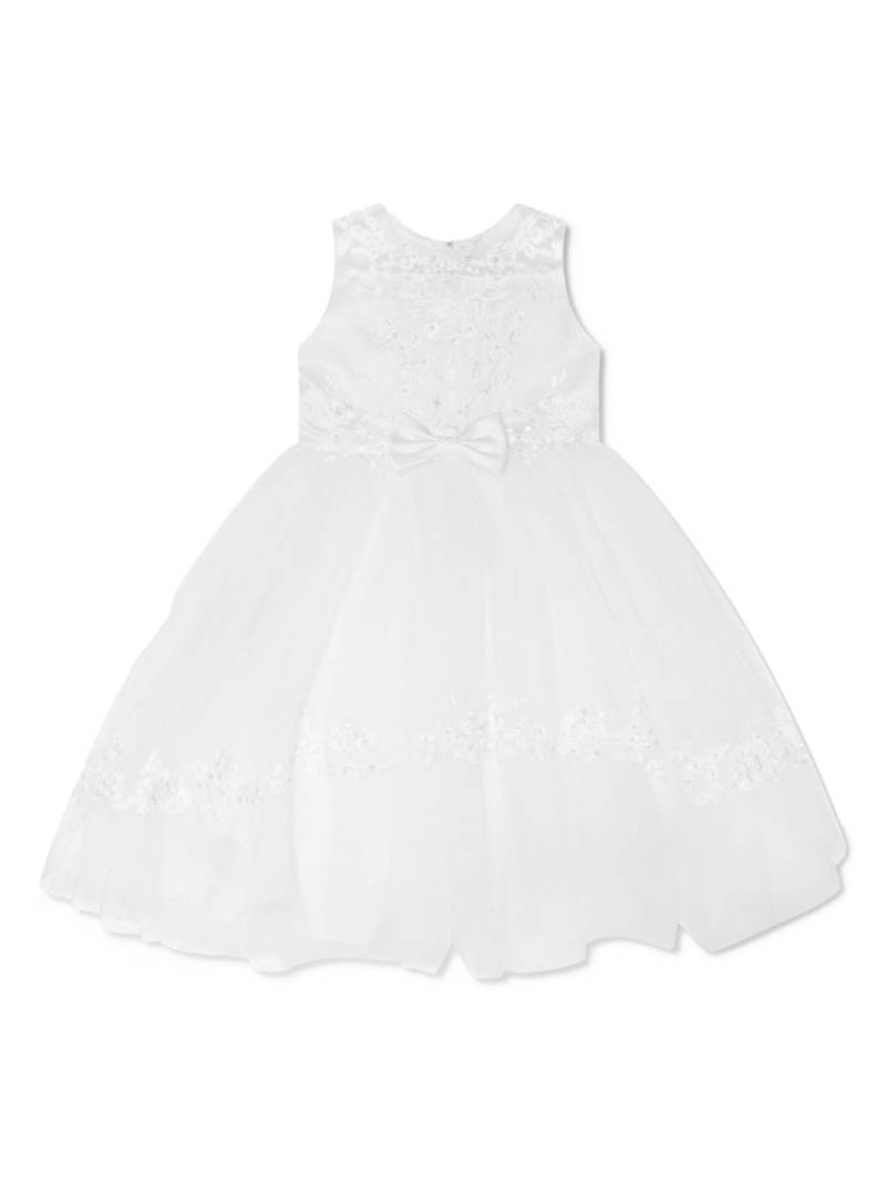 Sarah Louise floral-embroidered full-skirt dress - White von Sarah Louise