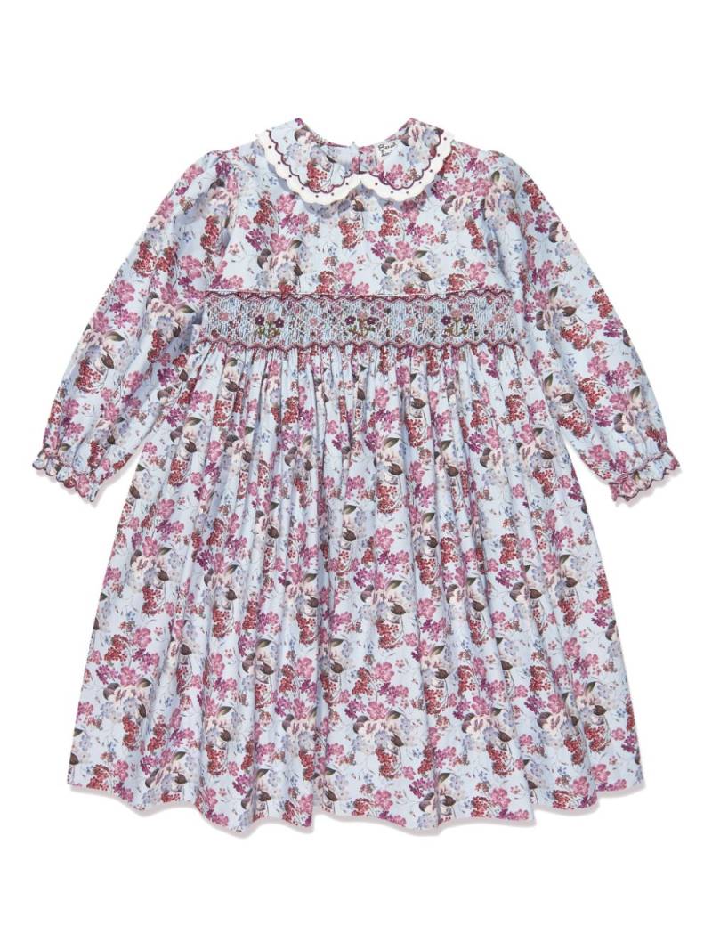 Sarah Louise floral-print smocked minidress - Blue von Sarah Louise