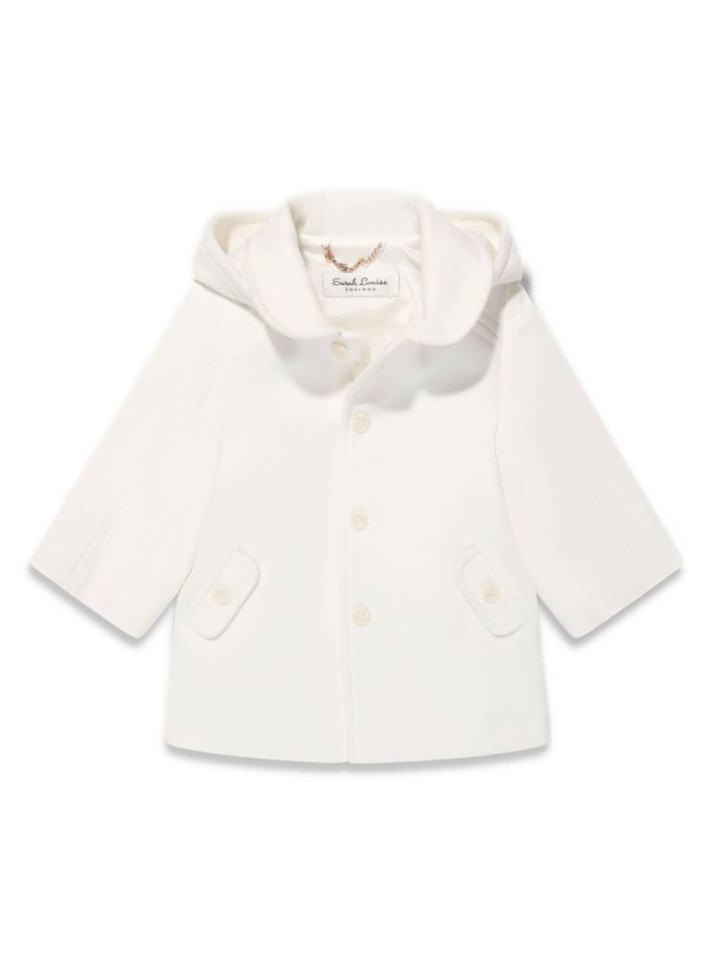 Sarah Louise hooded single-breasted coat - White von Sarah Louise