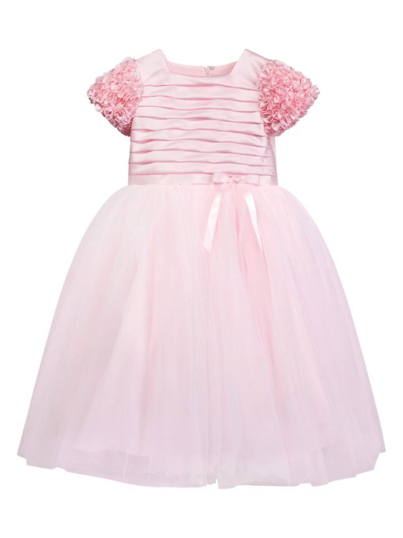 Sarah Louise pleated ruffled belted gown dress - Pink von Sarah Louise