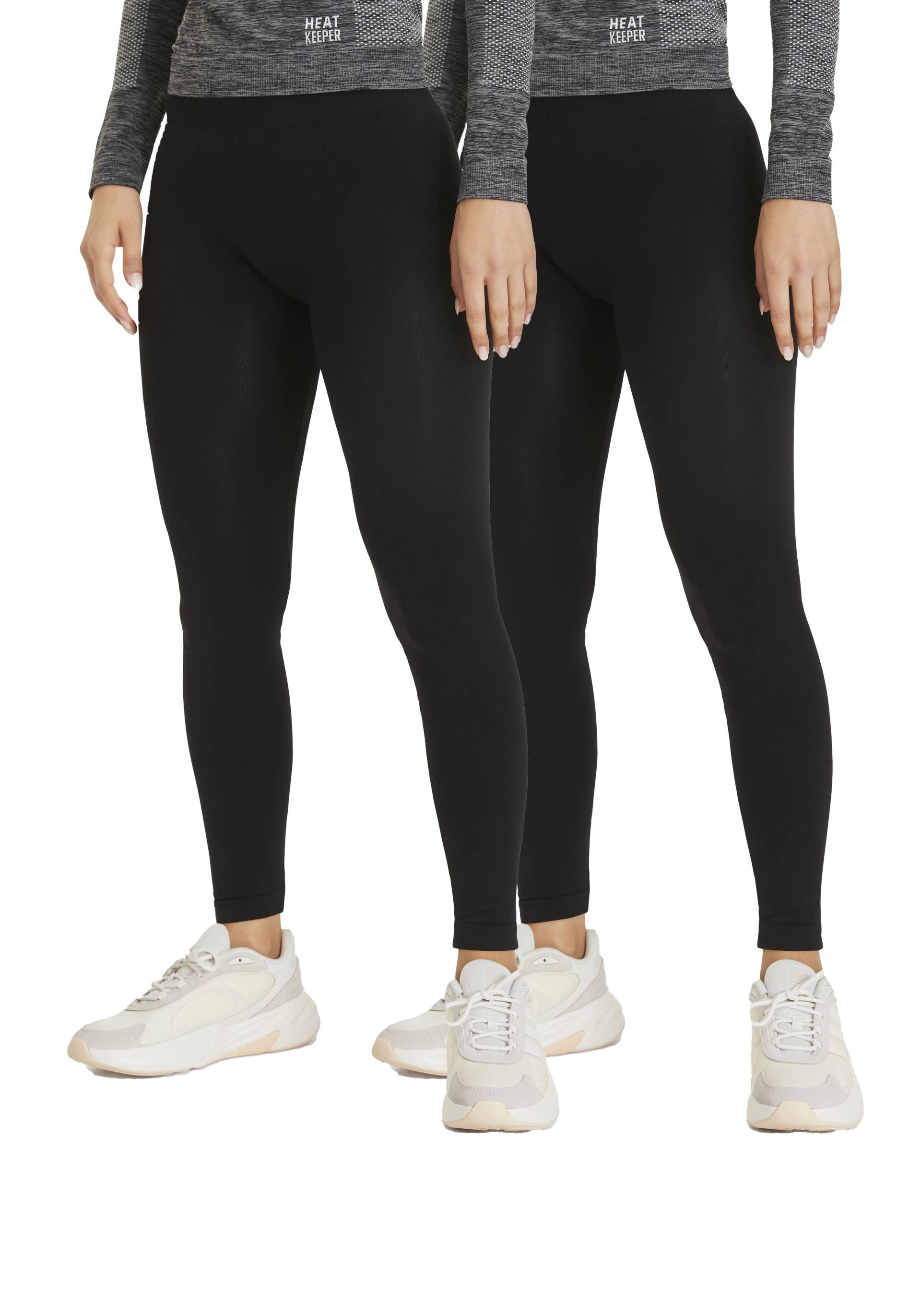 Sarlini Leggings, (Packung, 2 tlg.), Nahtlose Damen Leggings 2er-Pack Schwarz Optimale Passform blickdicht. von Sarlini