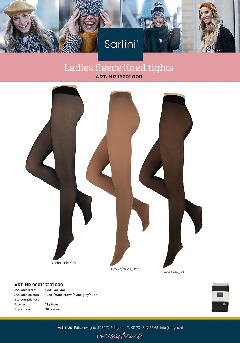 Sarlini Strumpfhose »SARLINI LADIES FLEECE LINED TIGHTS«, (3er-Pack), mit angenehmer Fleece-Fütterung von Sarlini