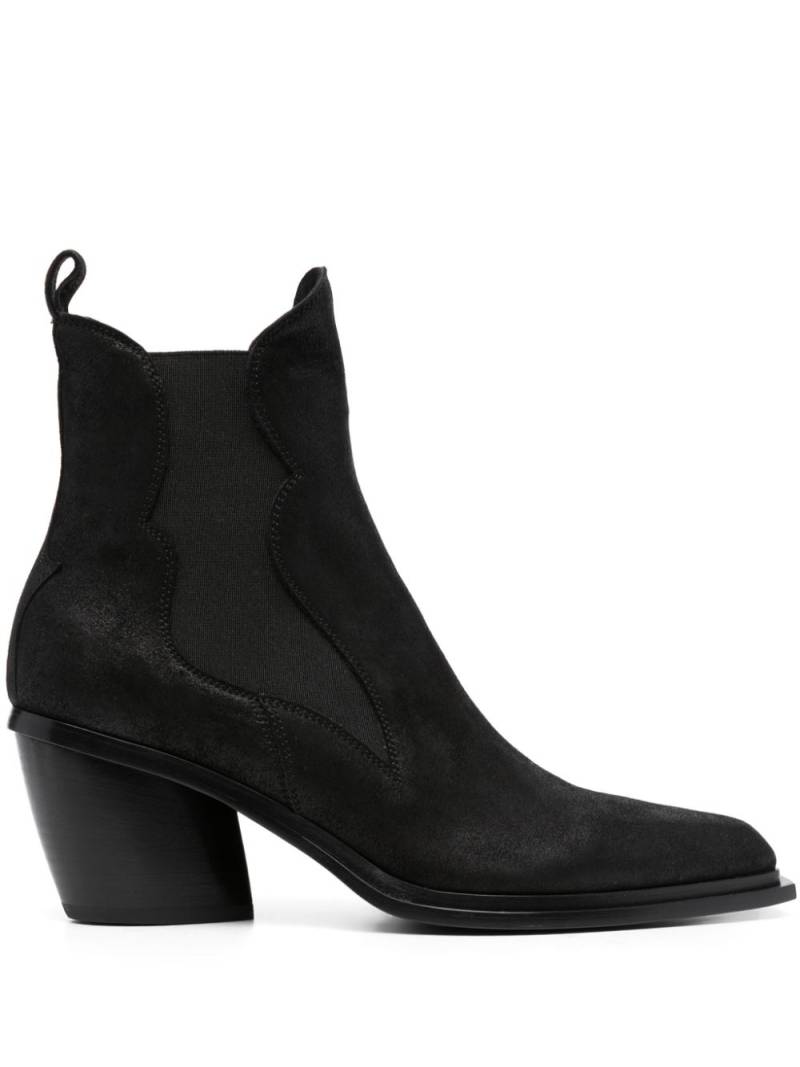 Sartore 70mm square-toe leather boots - Black von Sartore