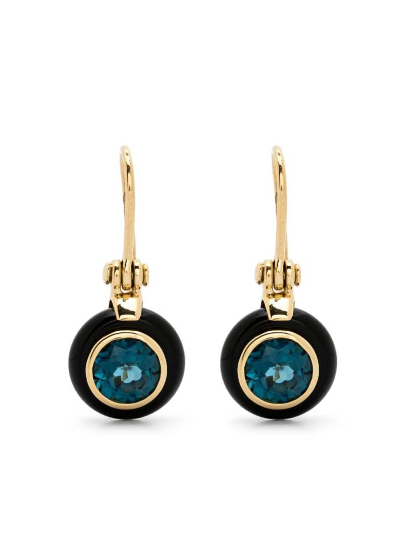 Sauer 18kt yellow gold Frames onyx and topaz earrings von Sauer