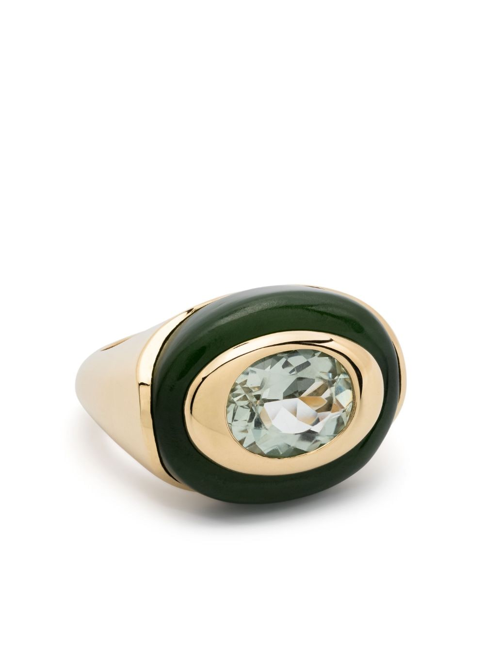 Sauer 18kt yellow gold Igapó jade and prasiolite cocktail ring von Sauer