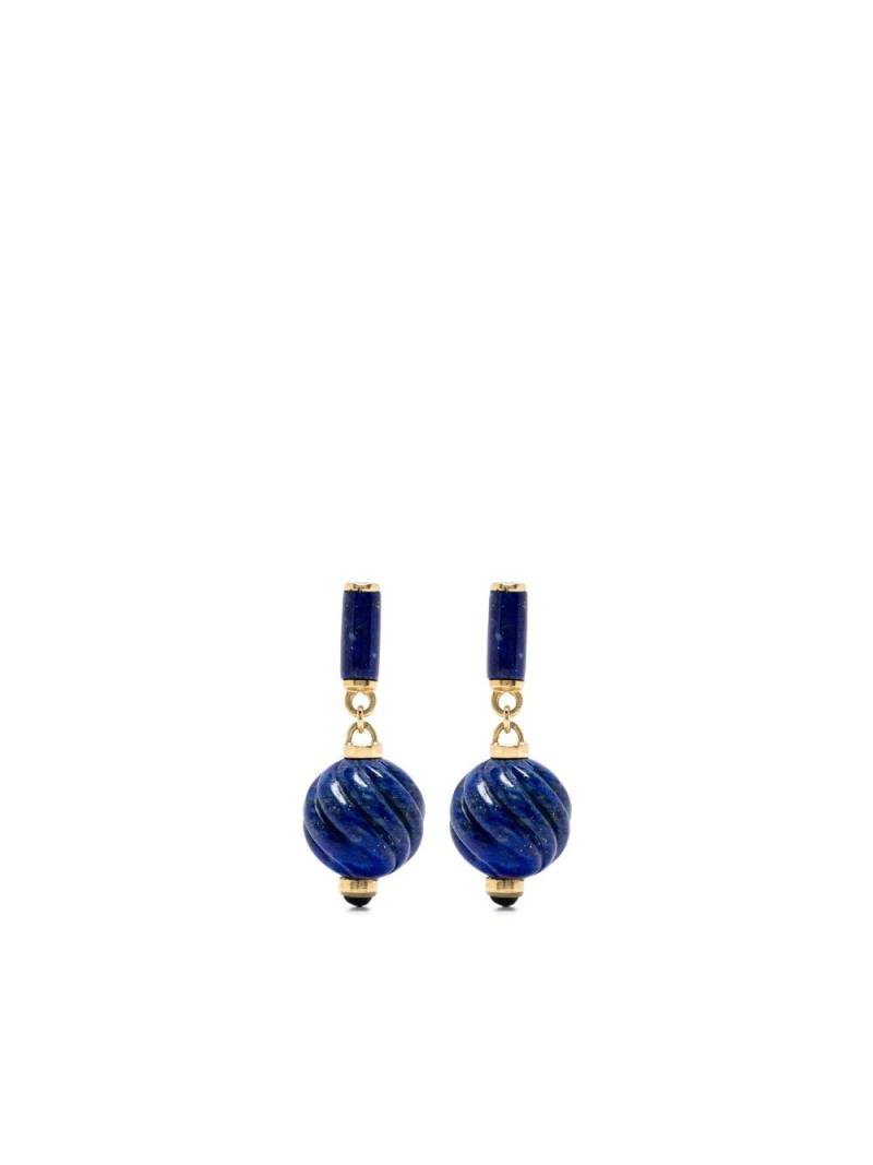 Sauer 18kt yellow gold Maria lapis lazuli and sapphire earrings von Sauer