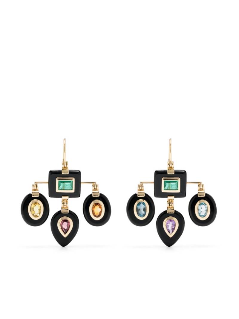 Sauer 18kt yellow gold Seven Chakras earrings von Sauer