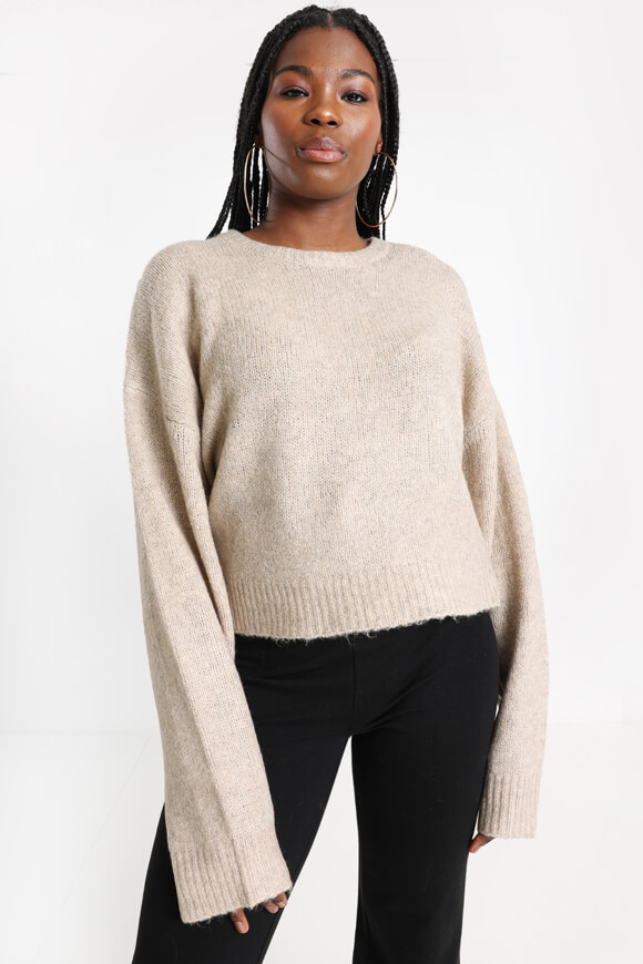 Savage Honey Crop Strickpullover | Beige Melange | Damen  | M von Savage Honey