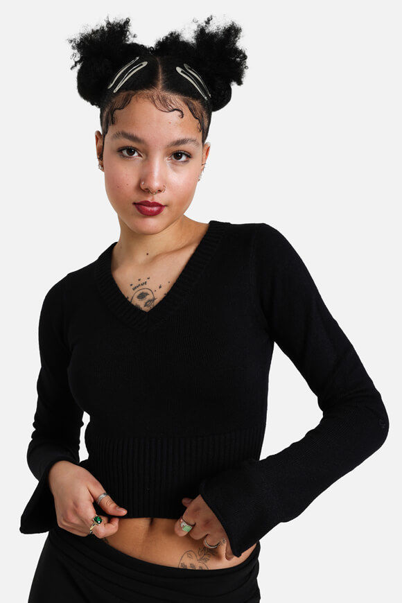 Savage Honey Crop Strickpullover | Schwarz | Damen  | L von Savage Honey