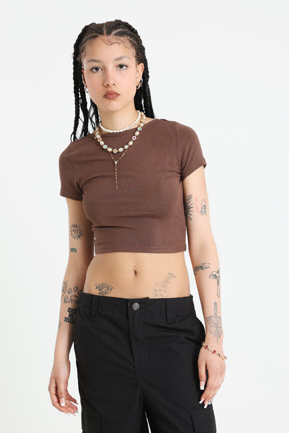 Savage Honey Crop T-Shirt | Dunkelbraun | Damen  | L von Savage Honey