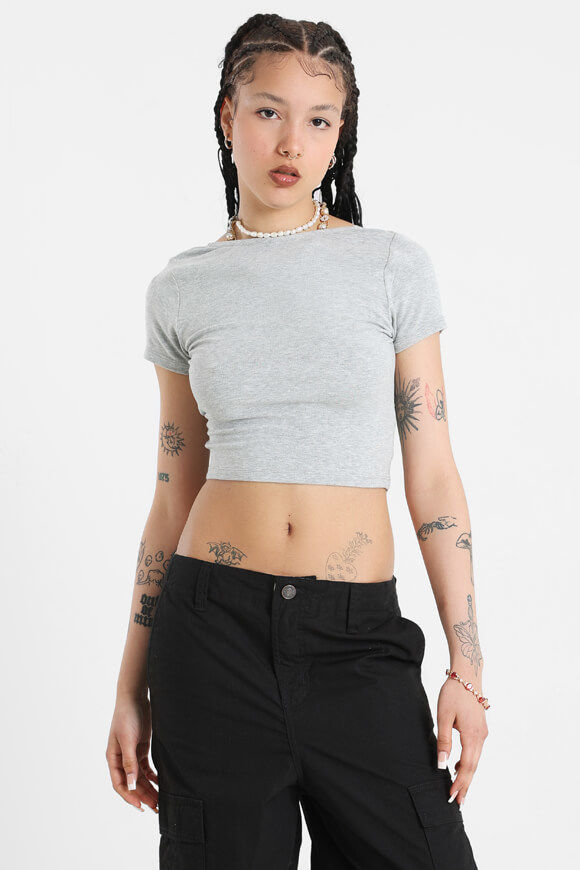 Savage Honey Crop T-Shirt | Hellgrau meliert | Damen  | L von Savage Honey