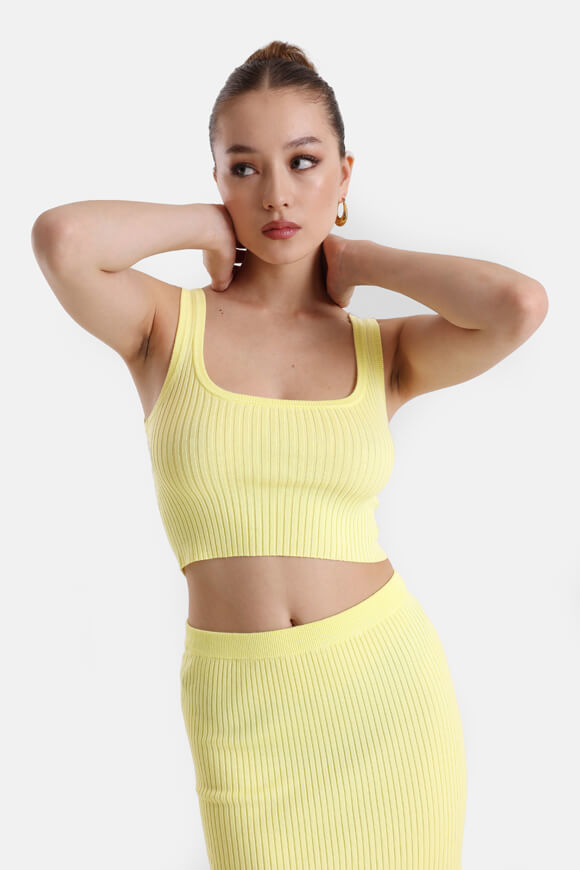 Savage Honey Geripptes Crop Stricktop | Gelb | Damen  | L von Savage Honey