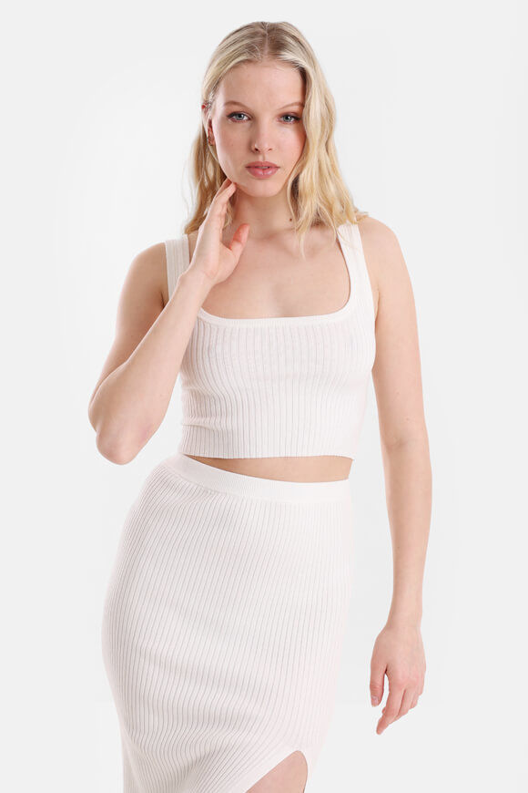 Savage Honey Geripptes Crop Stricktop | Offwhite | Damen  | L von Savage Honey