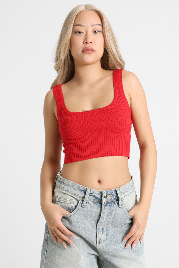 Savage Honey Geripptes Crop Stricktop | Rot | Damen  | M von Savage Honey