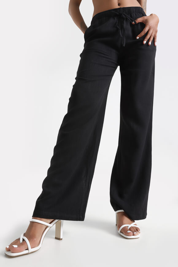 Savage Honey Wide Leg Leinenhose | Schwarz | Damen  | XS von Savage Honey