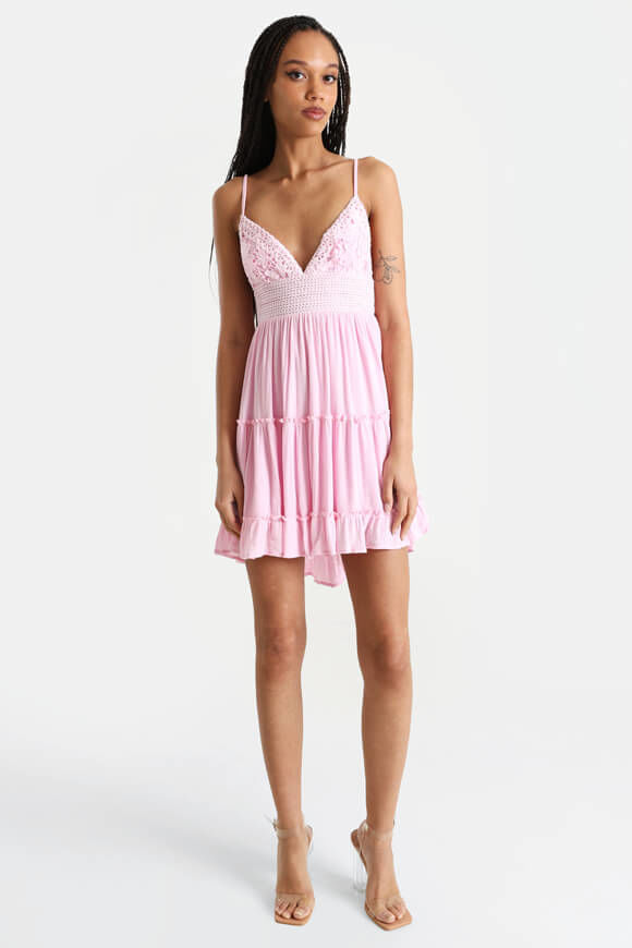 Savage Honey Minikleid mit Häkeldetails | Pink | Damen | XS Savage Honey Minikleid mit Häkeldetails | Pink | Damen | XS von Savage Honey