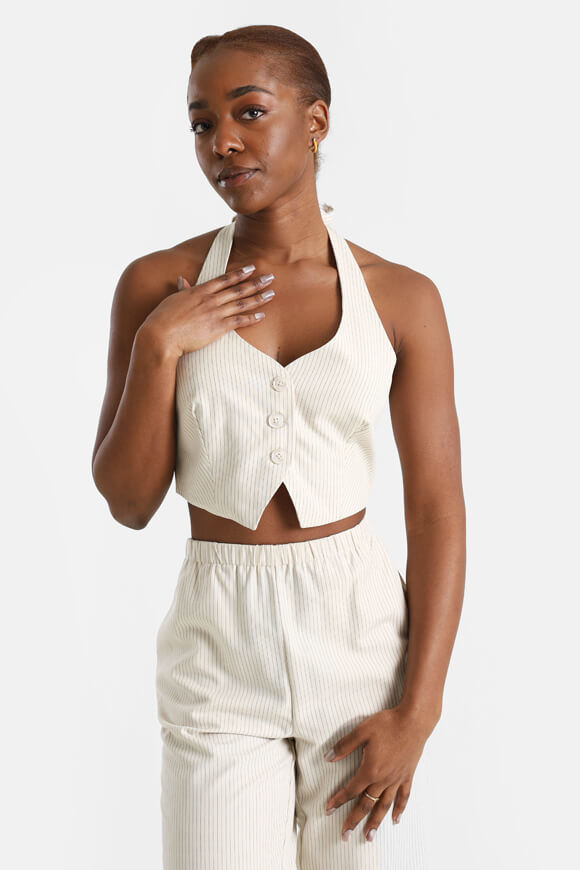 Savage Honey Neckholder Crop Top | Hellbeige | Damen  | L von Savage Honey