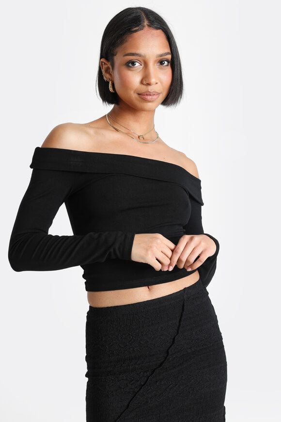 Savage Honey Off Shoulder Langarmshirt | Schwarz | Damen  | L von Savage Honey