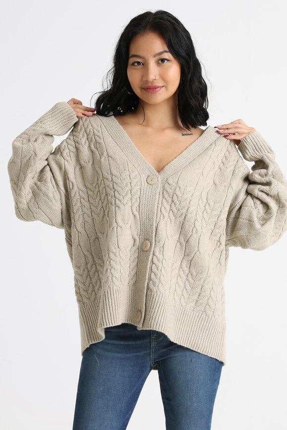 Savage Honey Oversize Cardigan | Beige meliert | Damen  | XS von Savage Honey