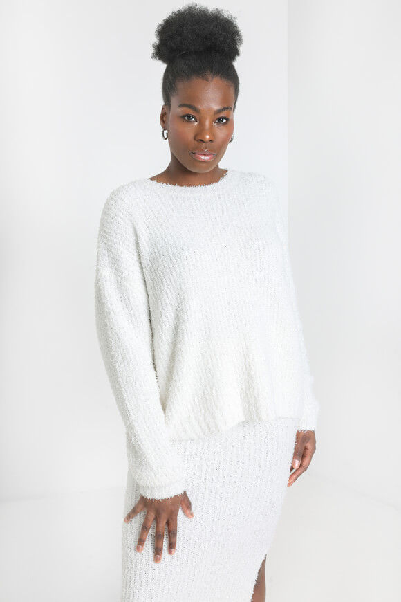 Savage Honey Oversize Hairy Strickpullover | Offwhite | Damen  | XS von Savage Honey