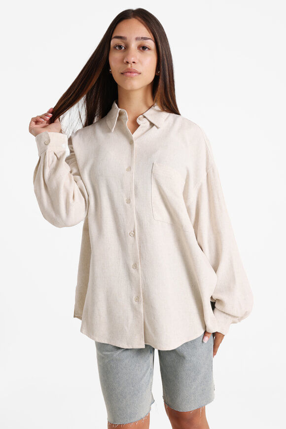 Savage Honey Oversize Leinenhemd | Hellbeige | Damen  | M von Savage Honey