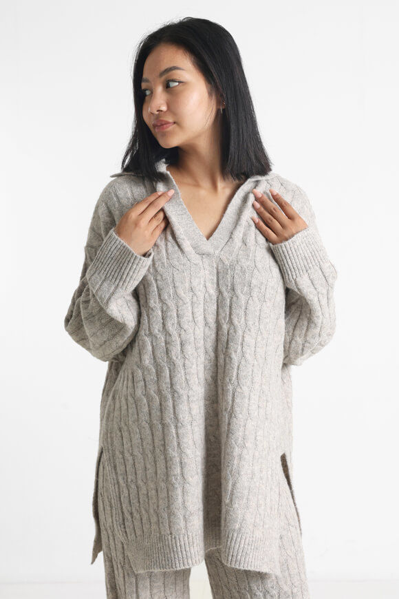 Savage Honey Oversize Strickpullover | Beige meliert | Damen  | L von Savage Honey