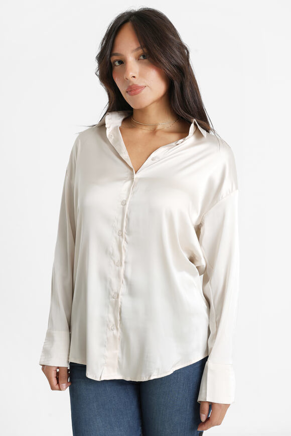 Savage Honey Satin Oversize Hemd | Perle | Damen  | L von Savage Honey