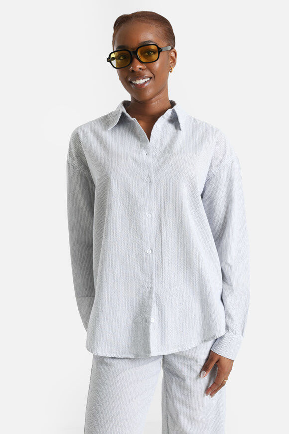 Savage Honey Strukturiertes Oversize Hemd | Schwarz + Weiss | Damen | S Savage Honey Strukturiertes Oversize Hemd | Schwarz + Weiss | Damen | S von Savage Honey