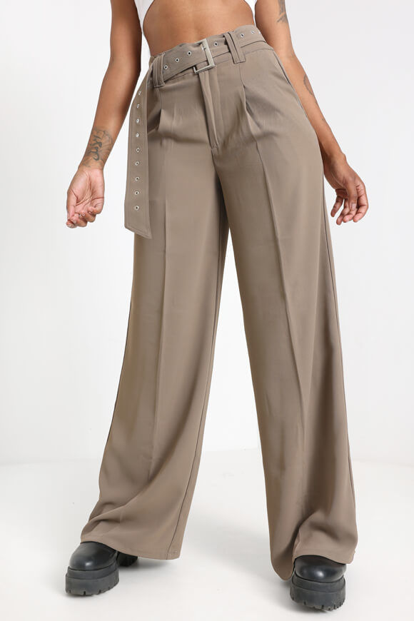 Savage Honey Wide Leg Hose | Taupe | Damen  | XS von Savage Honey