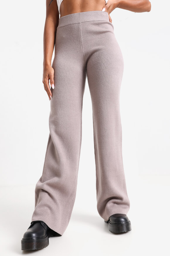 Savage Honey Wide Leg Strickhose | Taupe | Damen  | M von Savage Honey