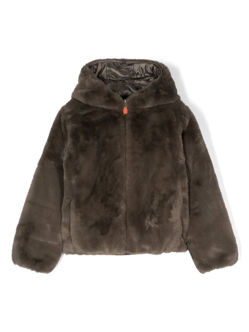 Save The Duck Kids Chloe reversible hooded jacket - Brown von Save The Duck Kids