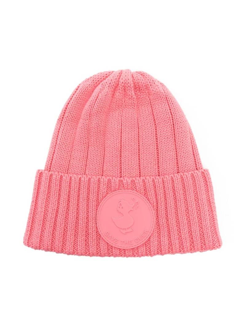 Save The Duck Kids Doyle ribbed cotton beanie - Pink von Save The Duck Kids