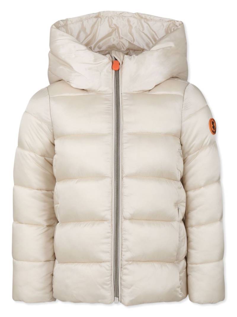 Save The Duck Kids appliqué hooded padded jacket - Neutrals von Save The Duck Kids