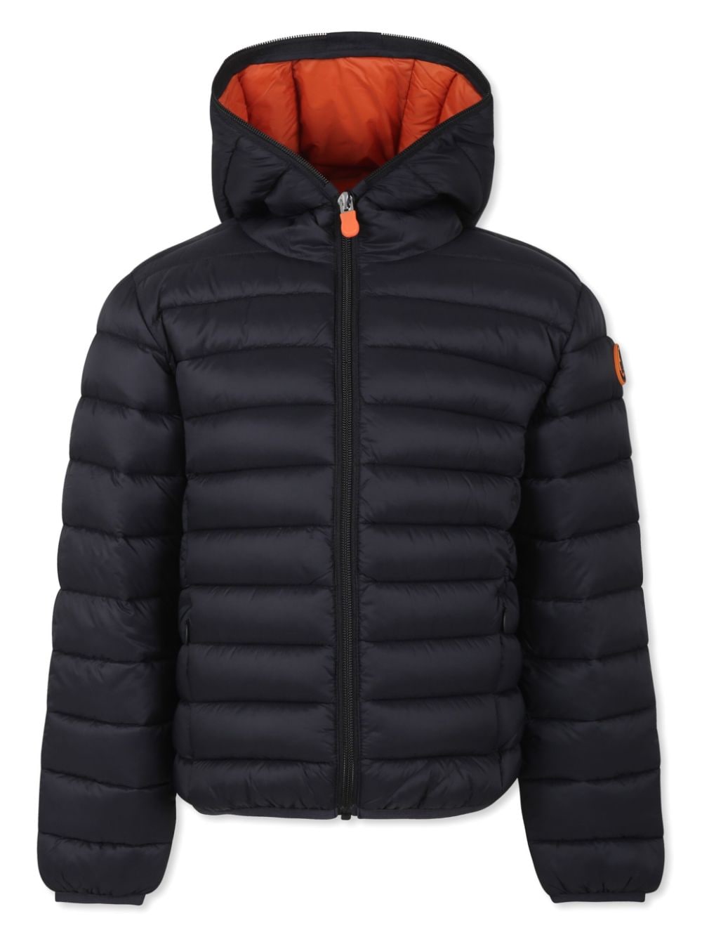 Save The Duck Kids logo-patch hooded padded jacket - Black von Save The Duck Kids