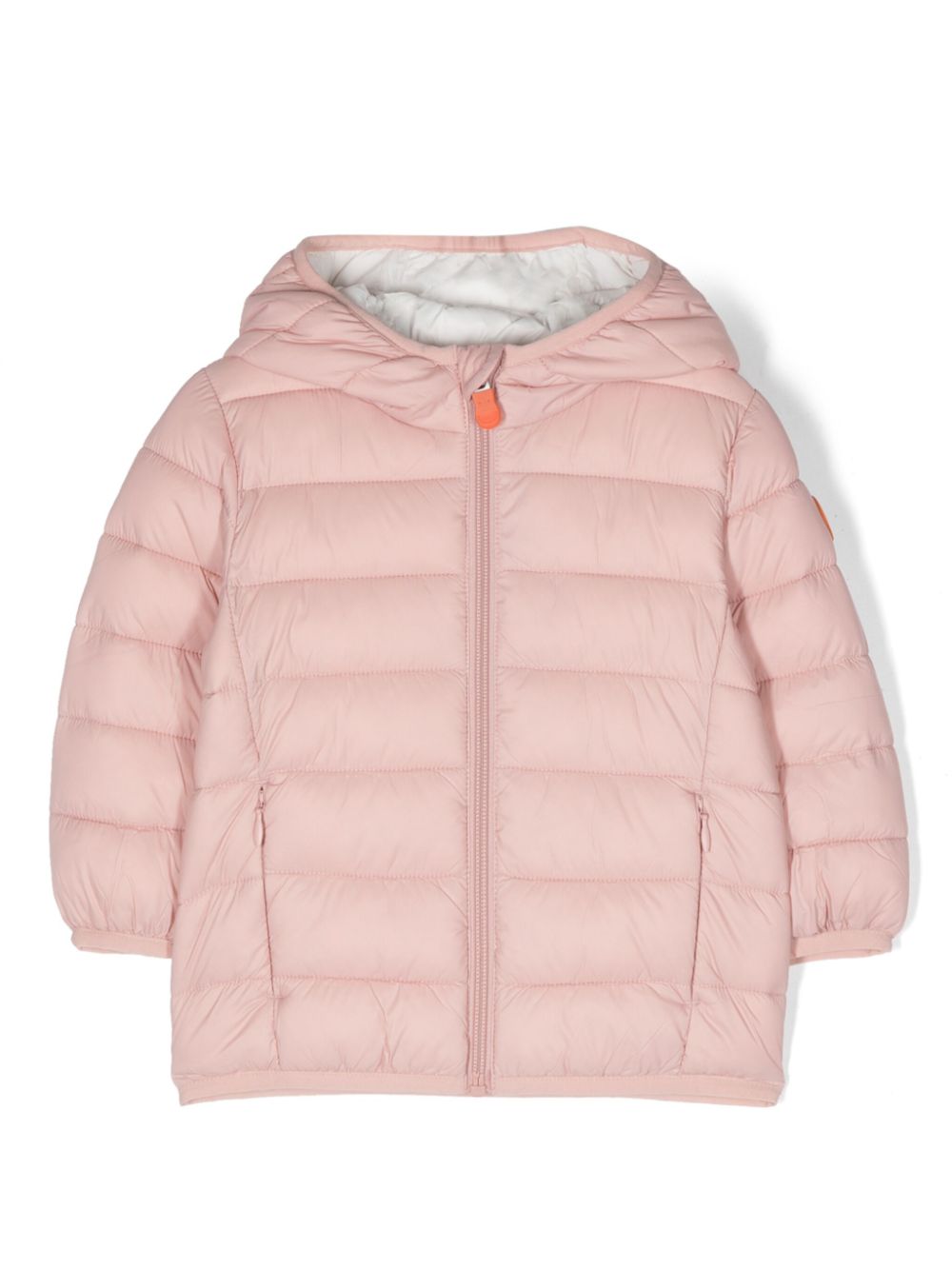 Save The Duck Kids logo-patch padded hooded jacket - Pink von Save The Duck Kids