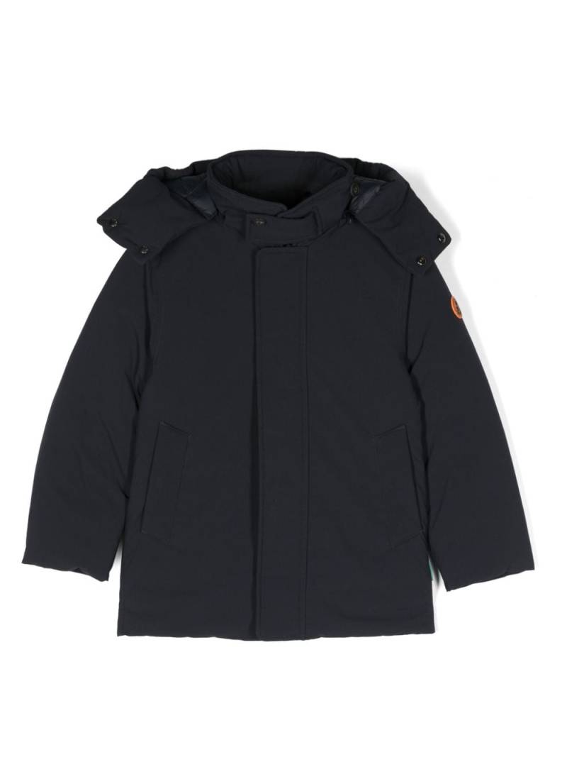 Save The Duck Kids logo-patch padded jacket - Blue von Save The Duck Kids