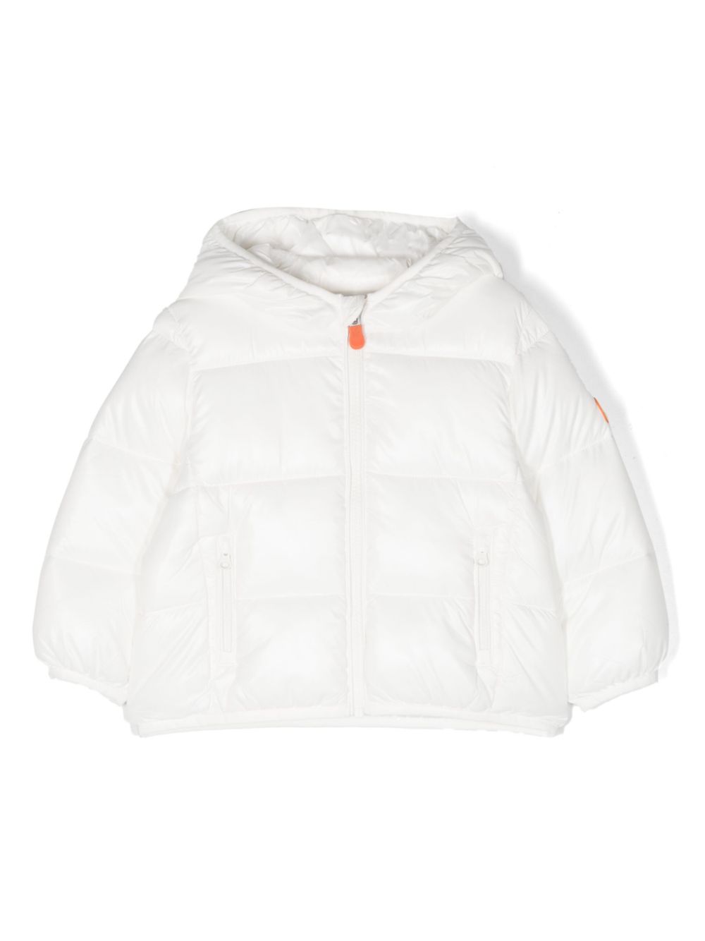 Save The Duck Kids logo-patch padded jacket - White von Save The Duck Kids